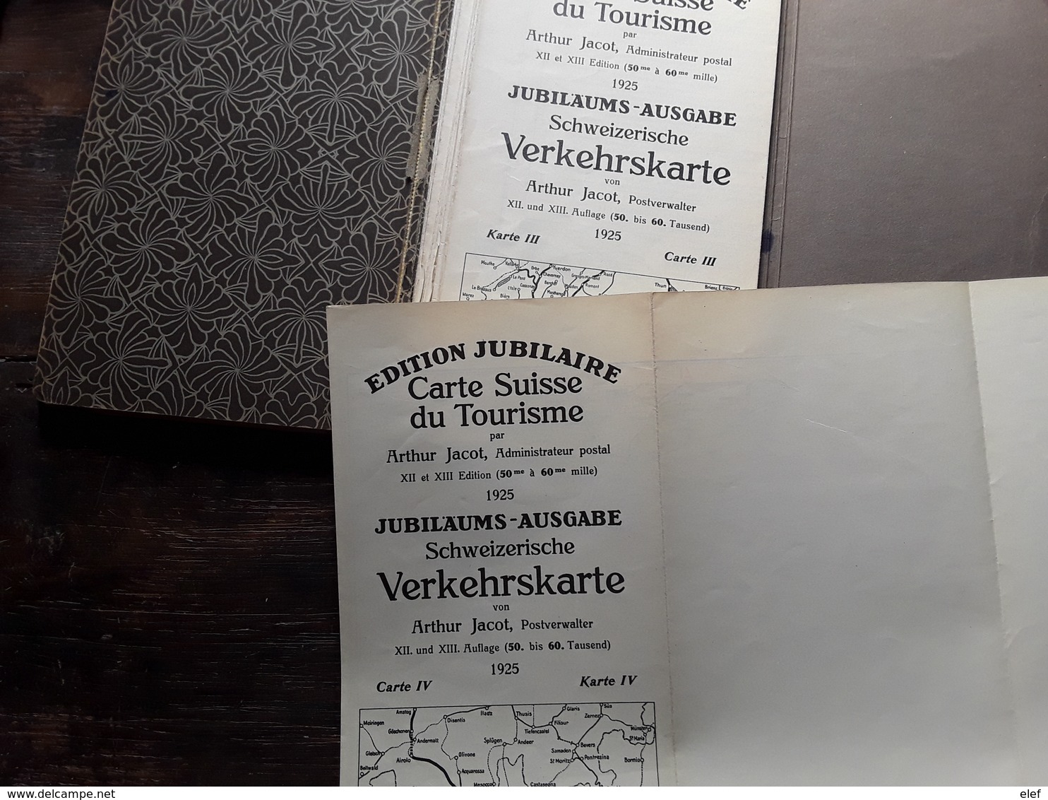 Suisse Guide Cartes Schweizerische Verkehrs Karte ( 4),mit Orts Lexicon Arthur Jacot 1926 Verlag Frey Kratz Zurich, Tb R - Suisse