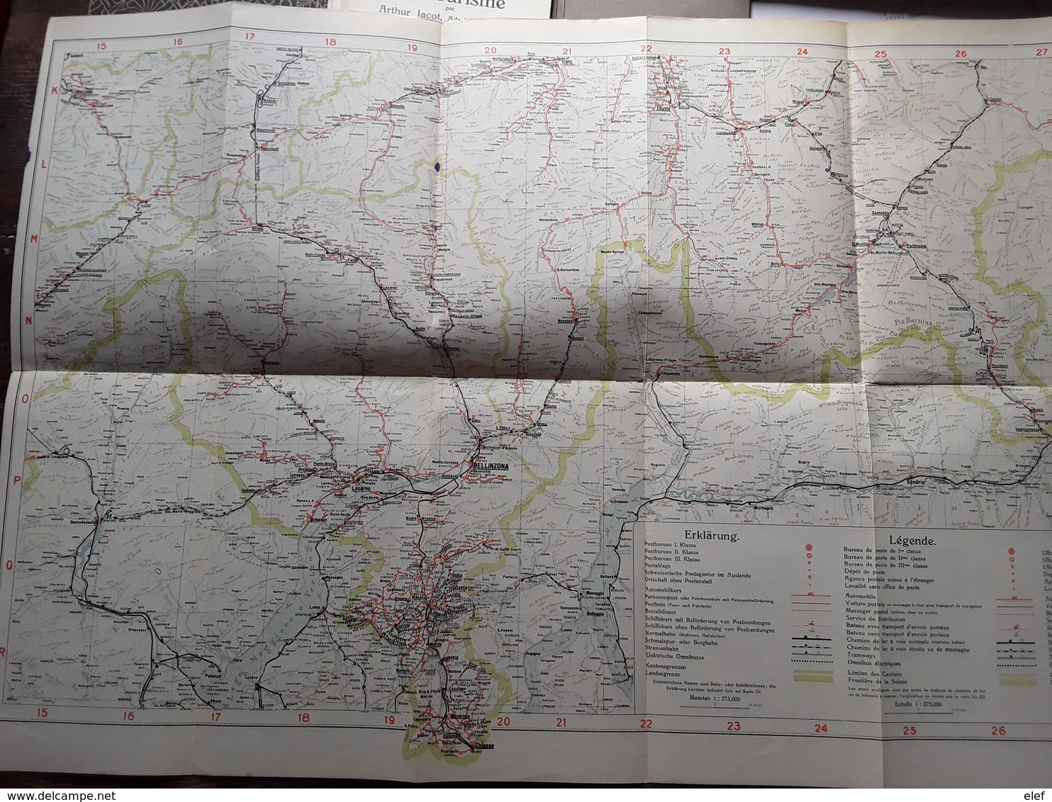 Suisse Guide Cartes Schweizerische Verkehrs Karte ( 4),mit Orts Lexicon Arthur Jacot 1926 Verlag Frey Kratz Zurich, Tb R - Suisse