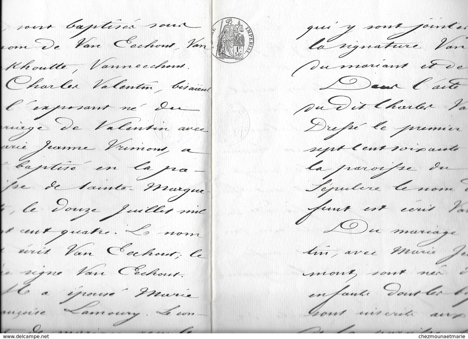 SAINT OMER 1869 - JUGEMENT / REQUETE POUR QUE NOM VANEECHOUT SOIT ECRIT VAN EECKHOUT - 46 PAGES - PAS DE CALAIS - Historical Documents