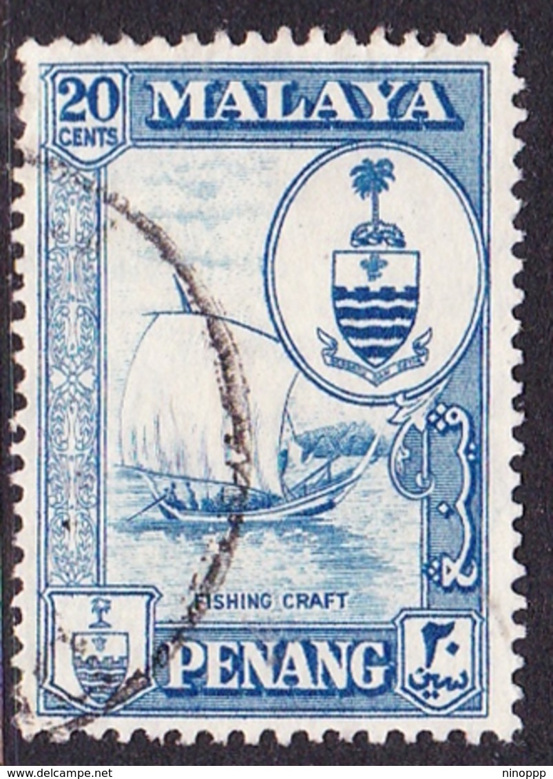 Malaysia-Penang SG 61 1960 Definitives, 20c Blue, Used - Penang