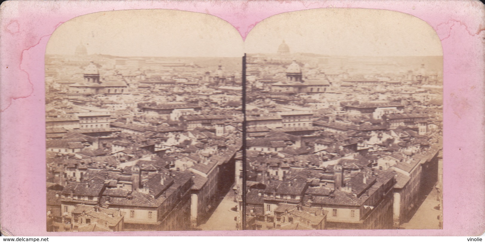 VUE STEREO. 18-038  : ITALIE. ITALIA. ROME. ROMA. VUE PRISE DU CAPITOLE. - Photos Stéréoscopiques