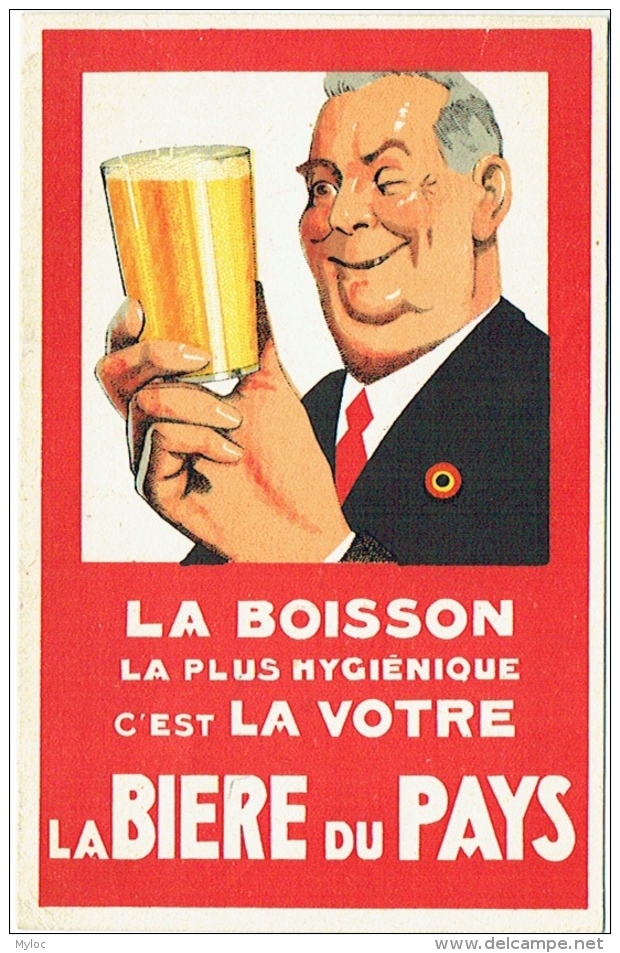 Illustrateur. Publicité. La Bière Du Pays... Cachet Georges Defalque, Brasseur à Nivelles, 1929. Voir Texte Au Dos. - Werbepostkarten