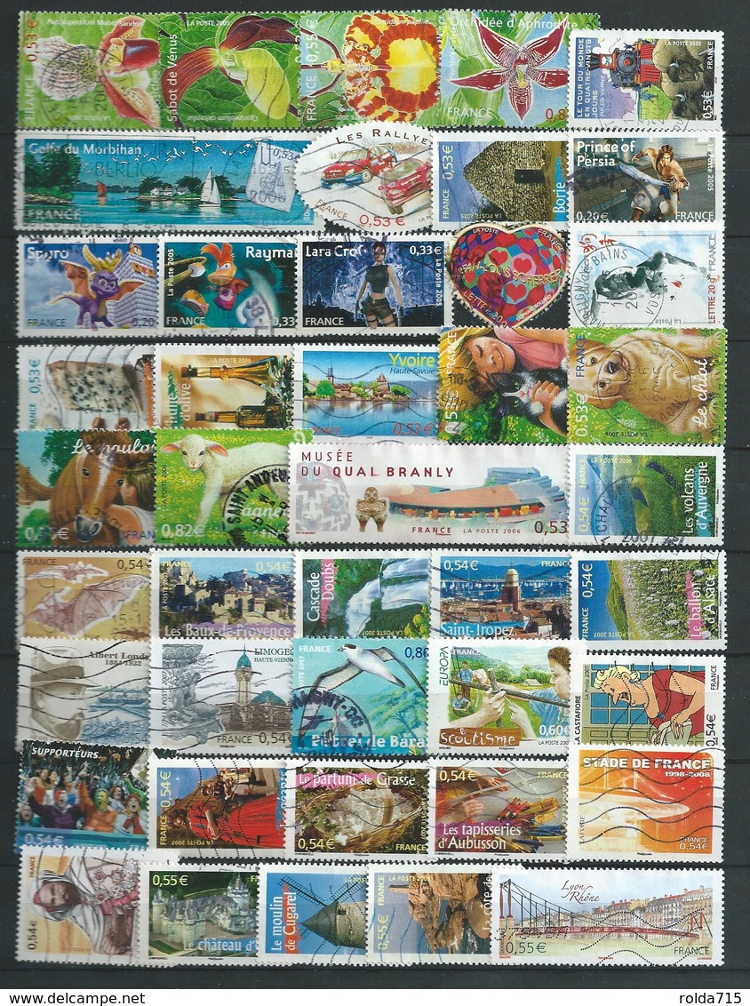 FRANCE   Années 2005/2008   43 Timbres Oblitérés Différents - Used Stamps