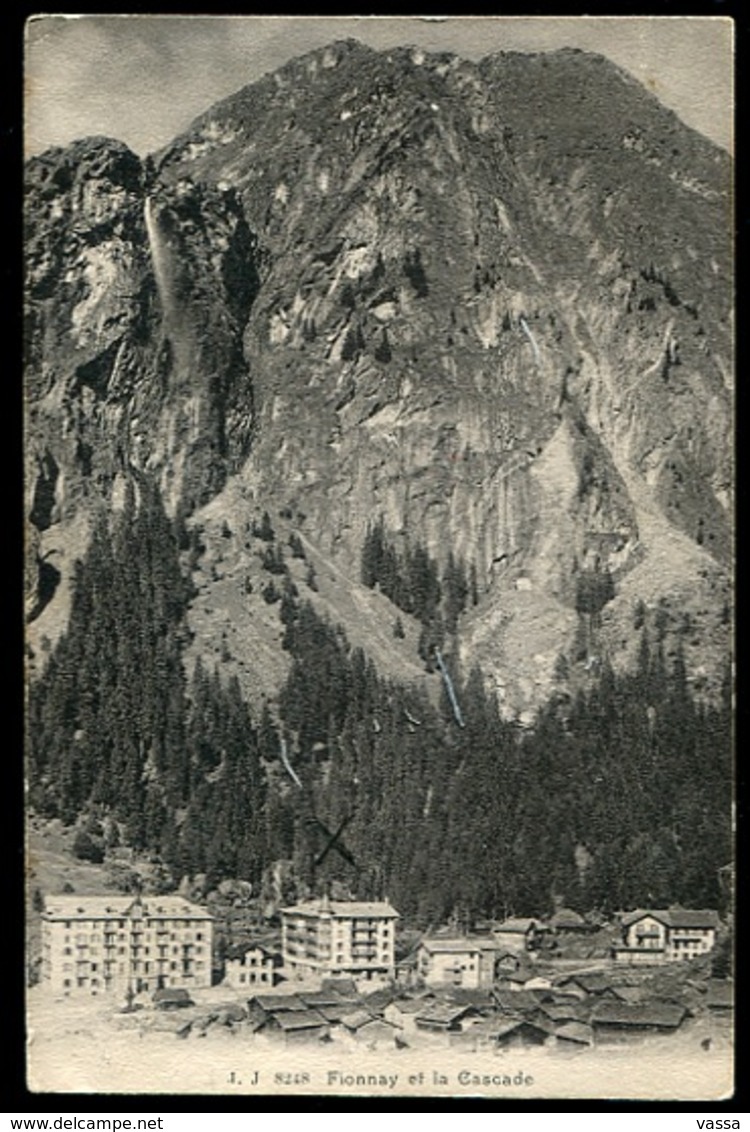 Fionnay Et La Cascade - Affranchie En  1912. Suisse - Other & Unclassified