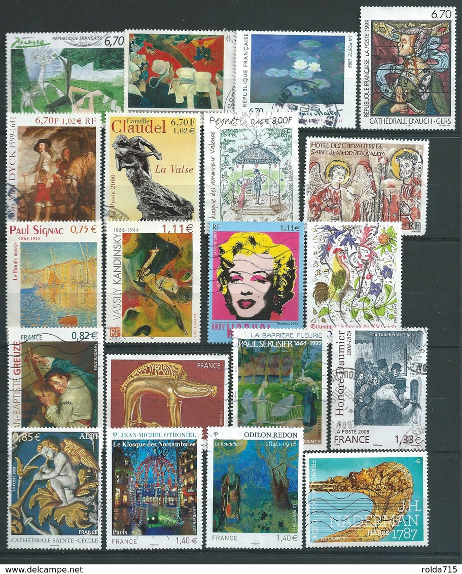 FRANCE     20 Timbres (grand Format) Oblitérés Différents - Années 1998/2014 - Used Stamps