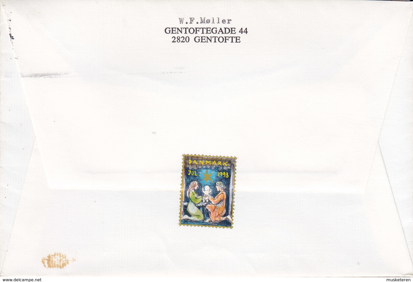 Denmark Gentoftegade 44, Gentofte KØBENHAVNS Postkontor 1993 Cover Brief BALLERUP Europa CEPT Stamp & Christmas Seal - Briefe U. Dokumente