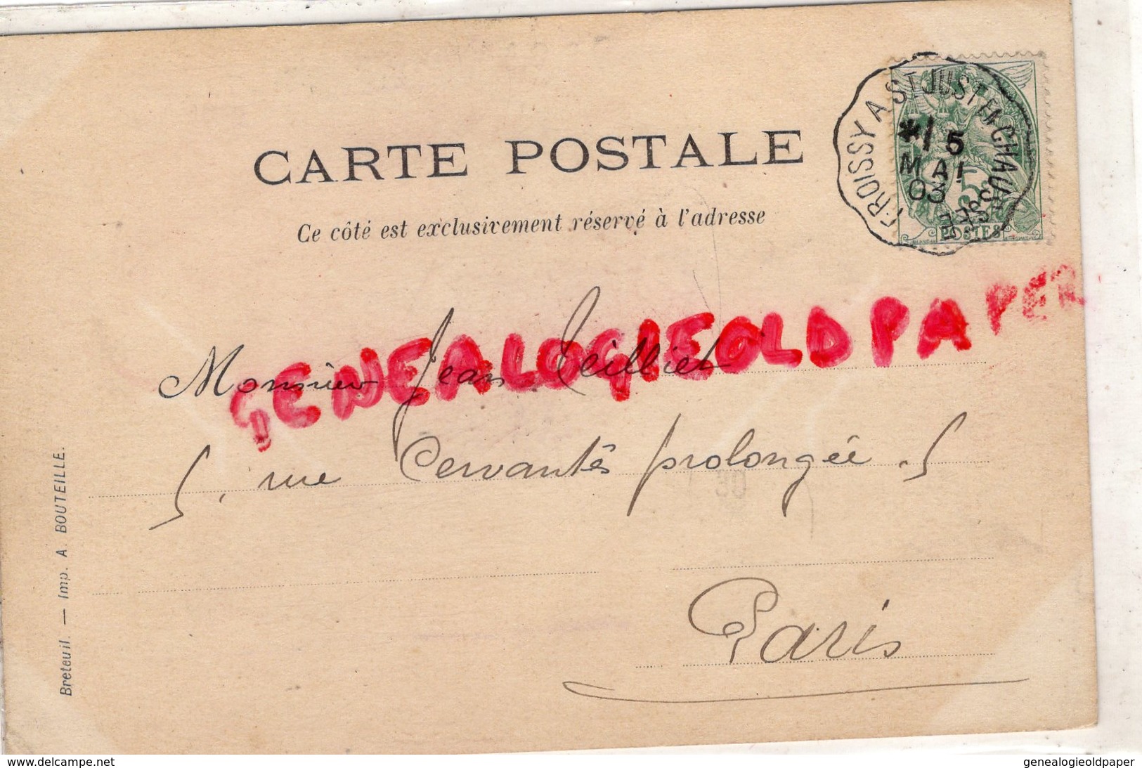 60- FROISSY - GRANDE RUE - ECRITE A JEAN TEILLIET PEINTRE -5 RUE CERVANTES PROLONGEE PARIS- ST SAINT JUNIEN 1903 - Froissy