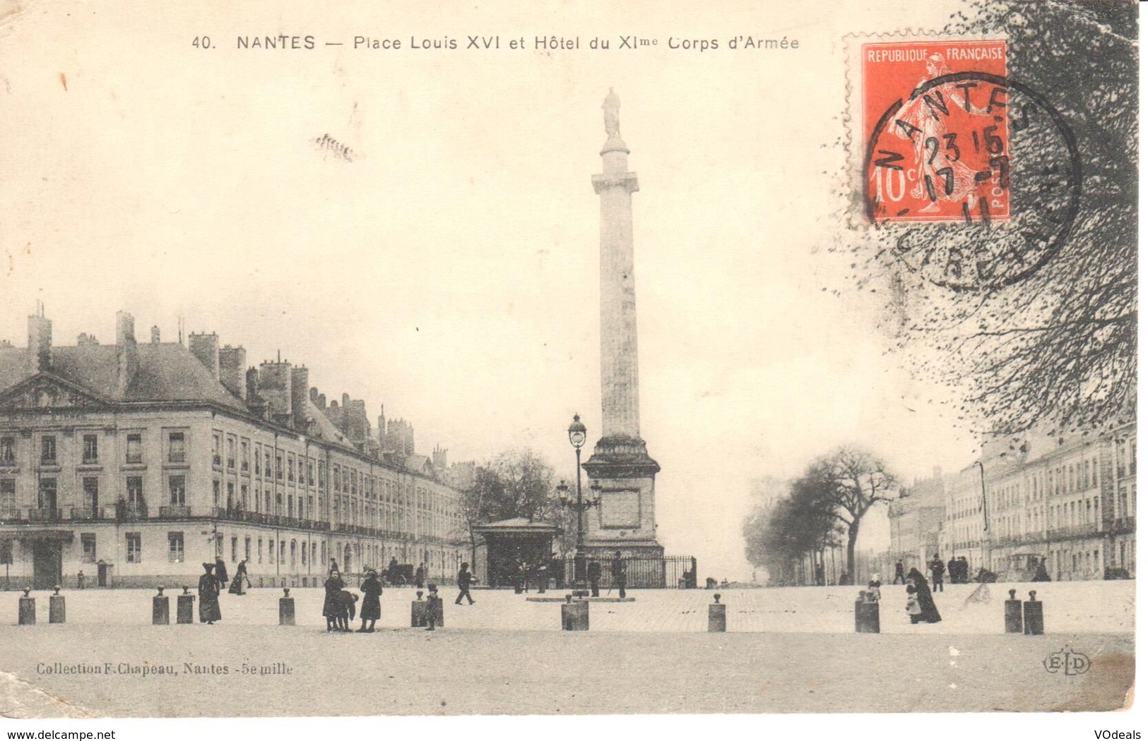 (44) Loire Atlantique - CPA - Nantes - Place Louis XVI Et Hôtel Du XIme Corps D'Armée - Nantes