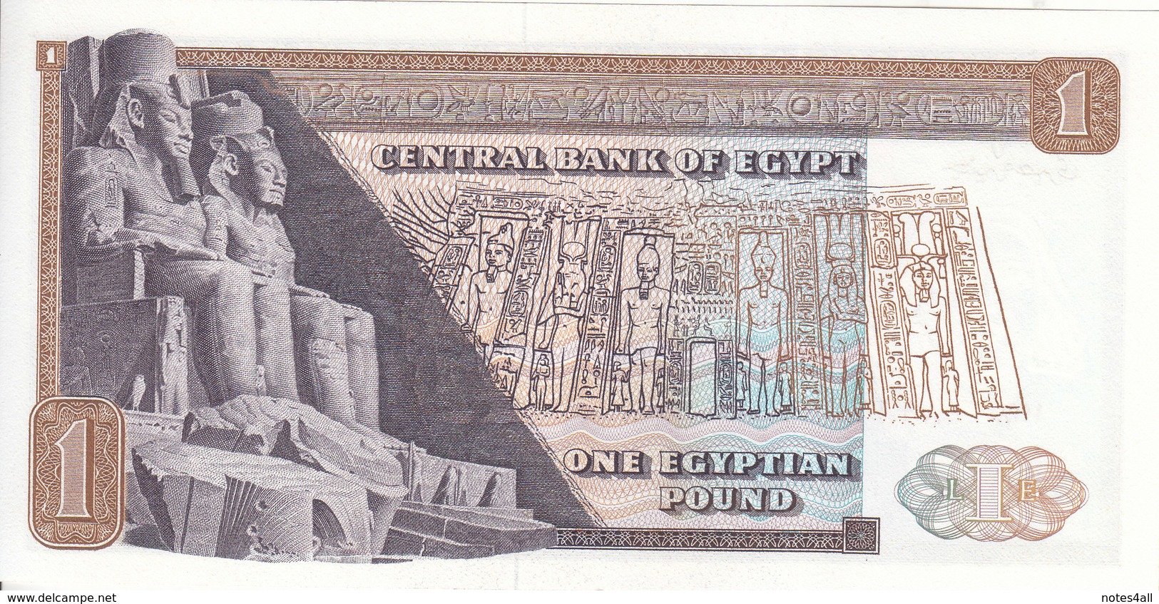 EGYPT 1 EGP 1975 P-44 SIG/ ZINDO #14 LOT X5 UNC NOTES  */* - Egypte