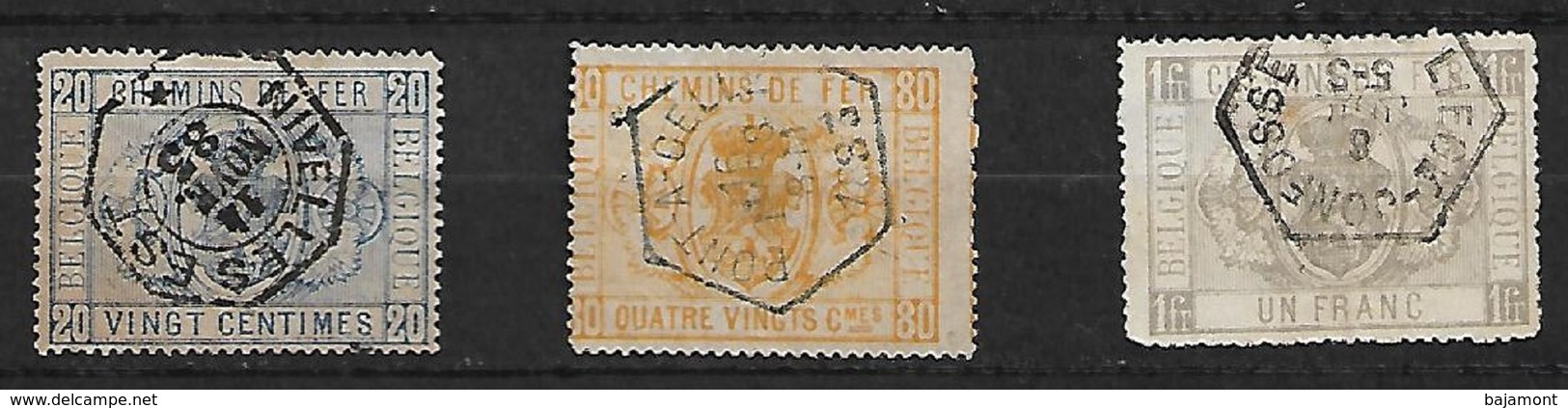 TIMBRES DE BELGIQUE. COLIS POSTAUX.Année 1879 . ARMOIRIES. N° 2 / 5 / 6 /  . COTE + 85€ - Used