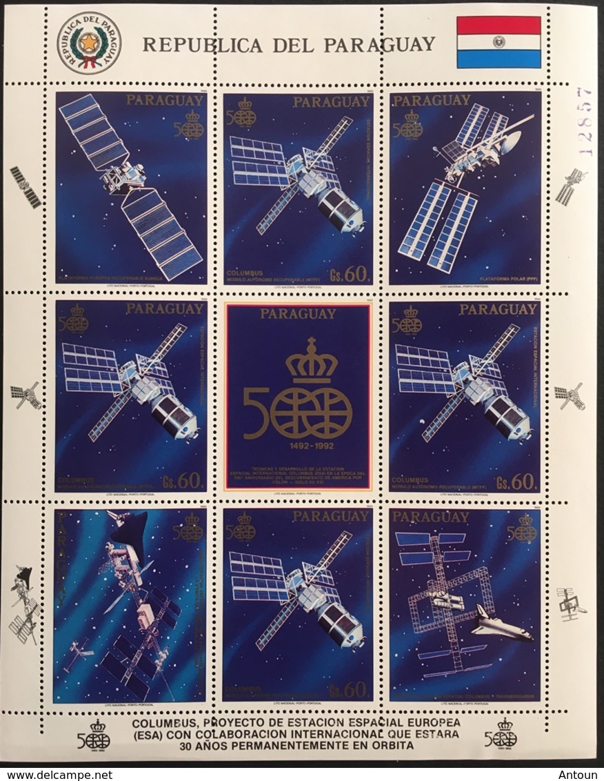 Paraguay 1989 Columbus Space Station - Paraguay