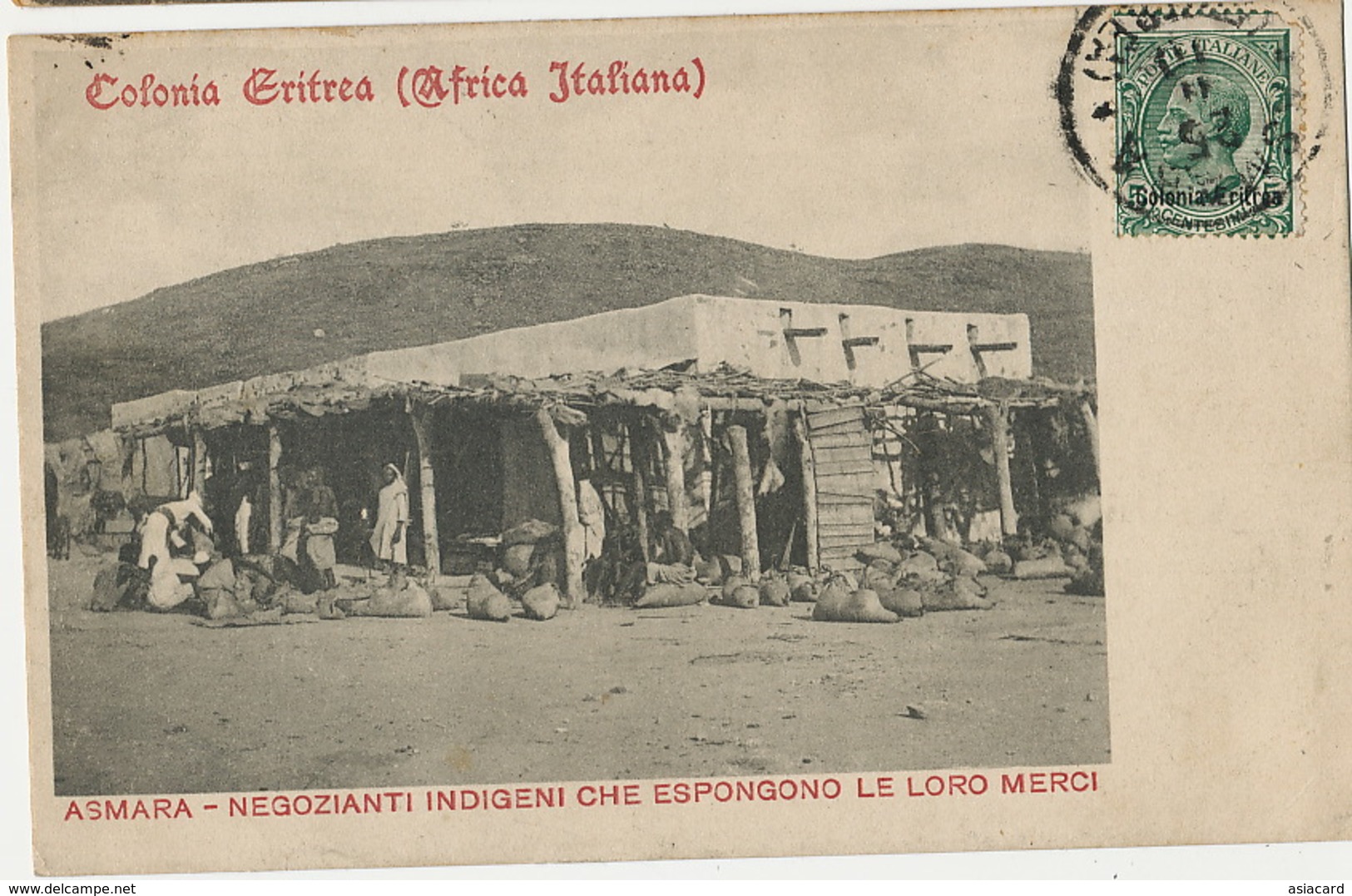 Asmara Negozianti Indigeni Che Espongono Le Loro Merci  P. Used - Erythrée