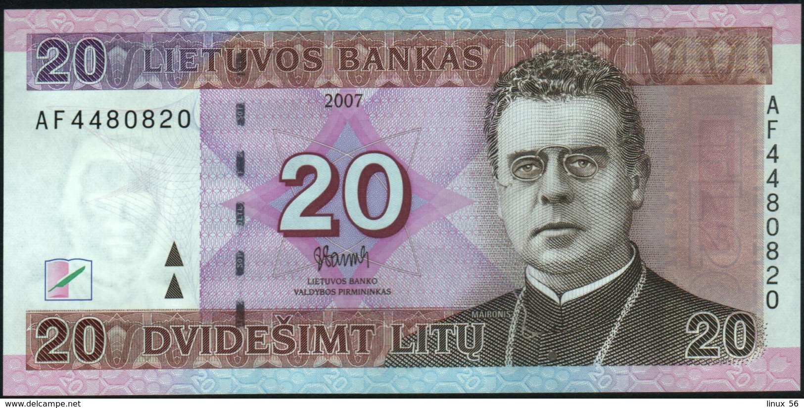 LITHUANIA - 20 Litu 2007 UNC P.69 - Lituania