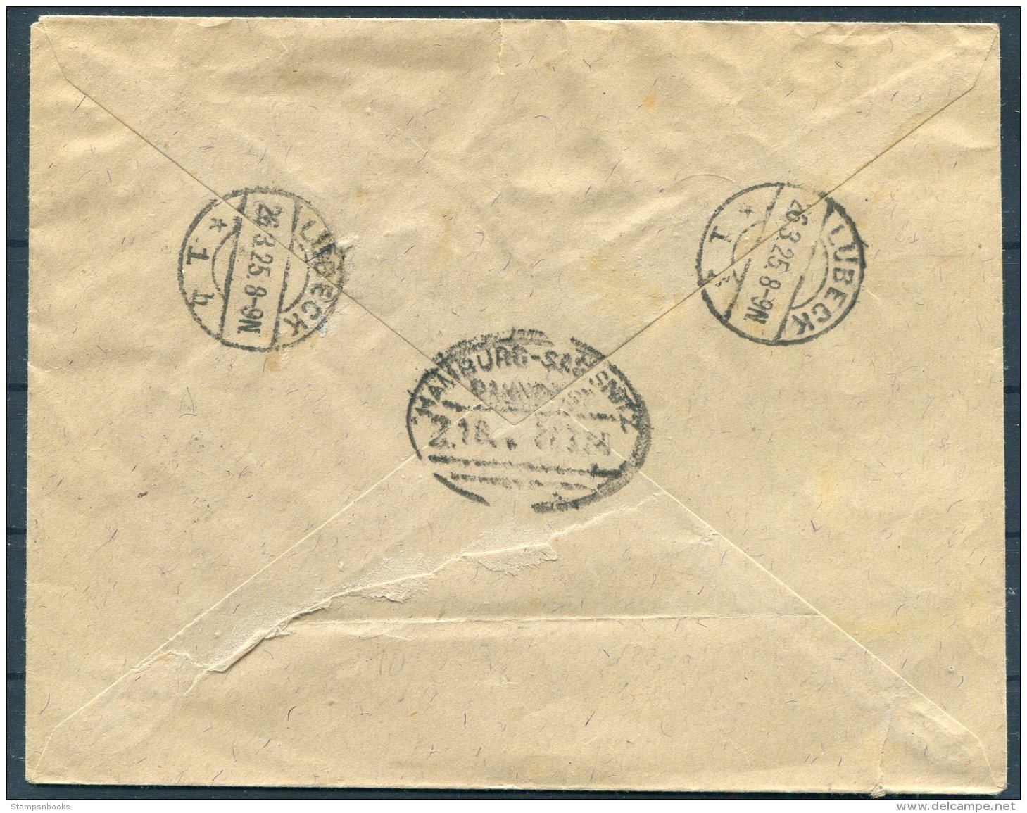 1925 Finland Helsinki Registered Suomalainen Kirjakauppa Cover - Lubeck. Hamburg / Sassnitz Train Railway TPO - Covers & Documents