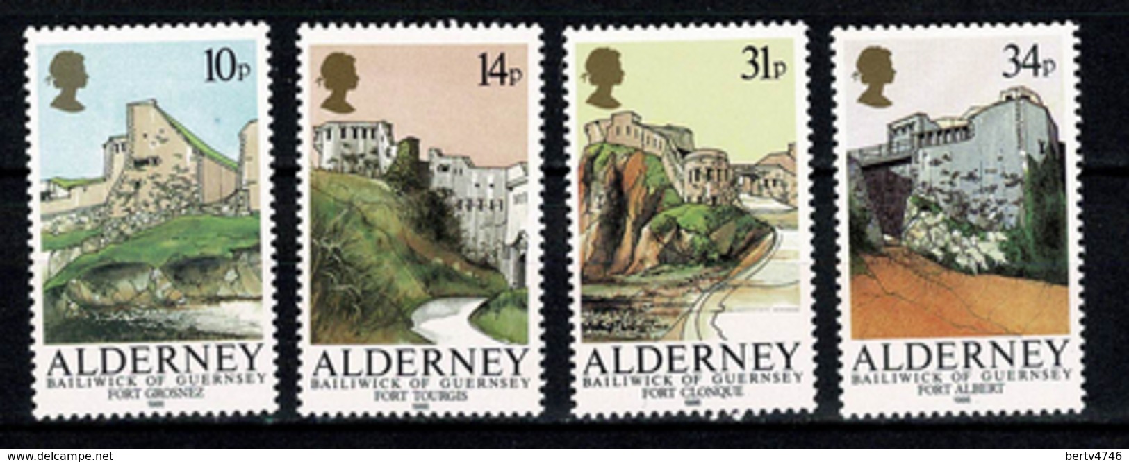 Alderney - 1986 Yv 28/31**,  Cote YV. € 17,50 - Alderney