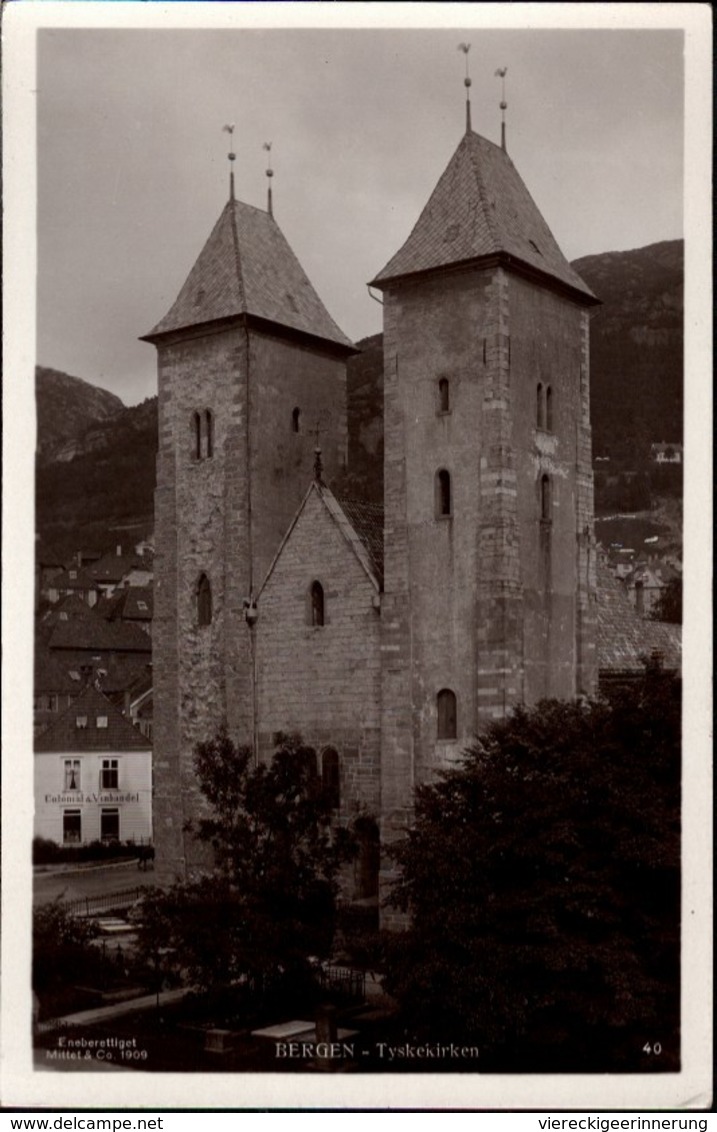 ! Alte Fotokarte, Photo Bergen, Norwegen, Norway, Norge, Deutsche Kirche, Eglise, Church, Tyskekirken - Norway