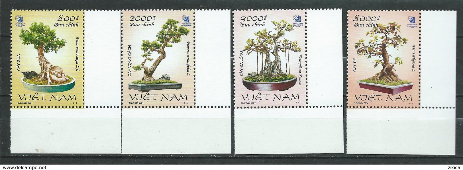 Vietnam Viet Nam 2004 Vietnamese Bonsai Trees.MNH - Viêt-Nam