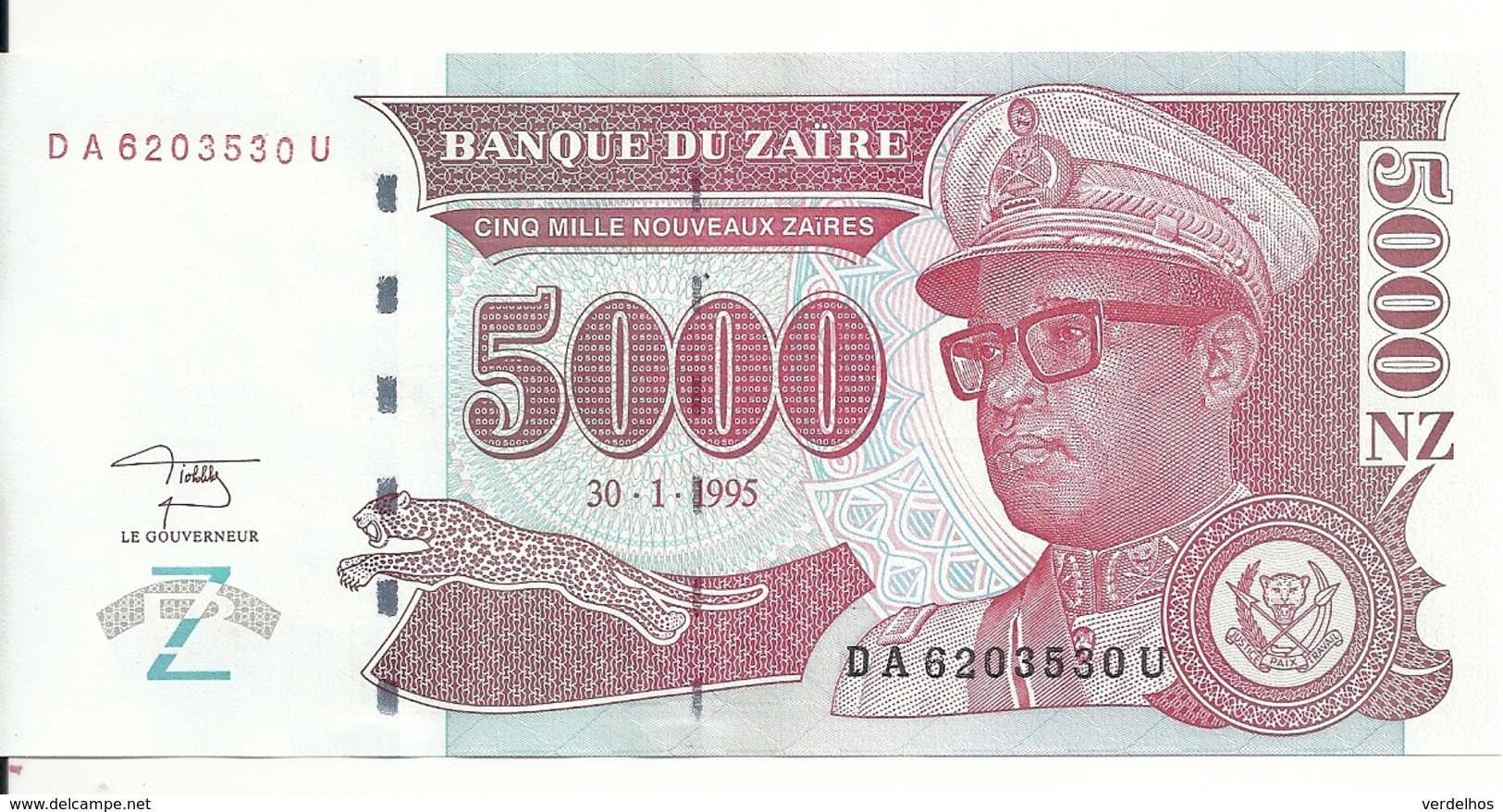 ZAIRE 5000 NOUVEAUX  ZAIRES 1995 (HDMZ) UNC P 69 - Zaïre