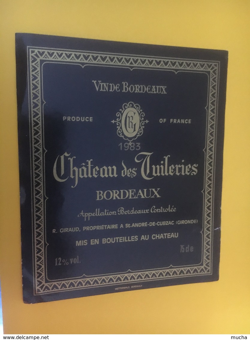 8414 - Château Des Tuileries  1983 - Bordeaux