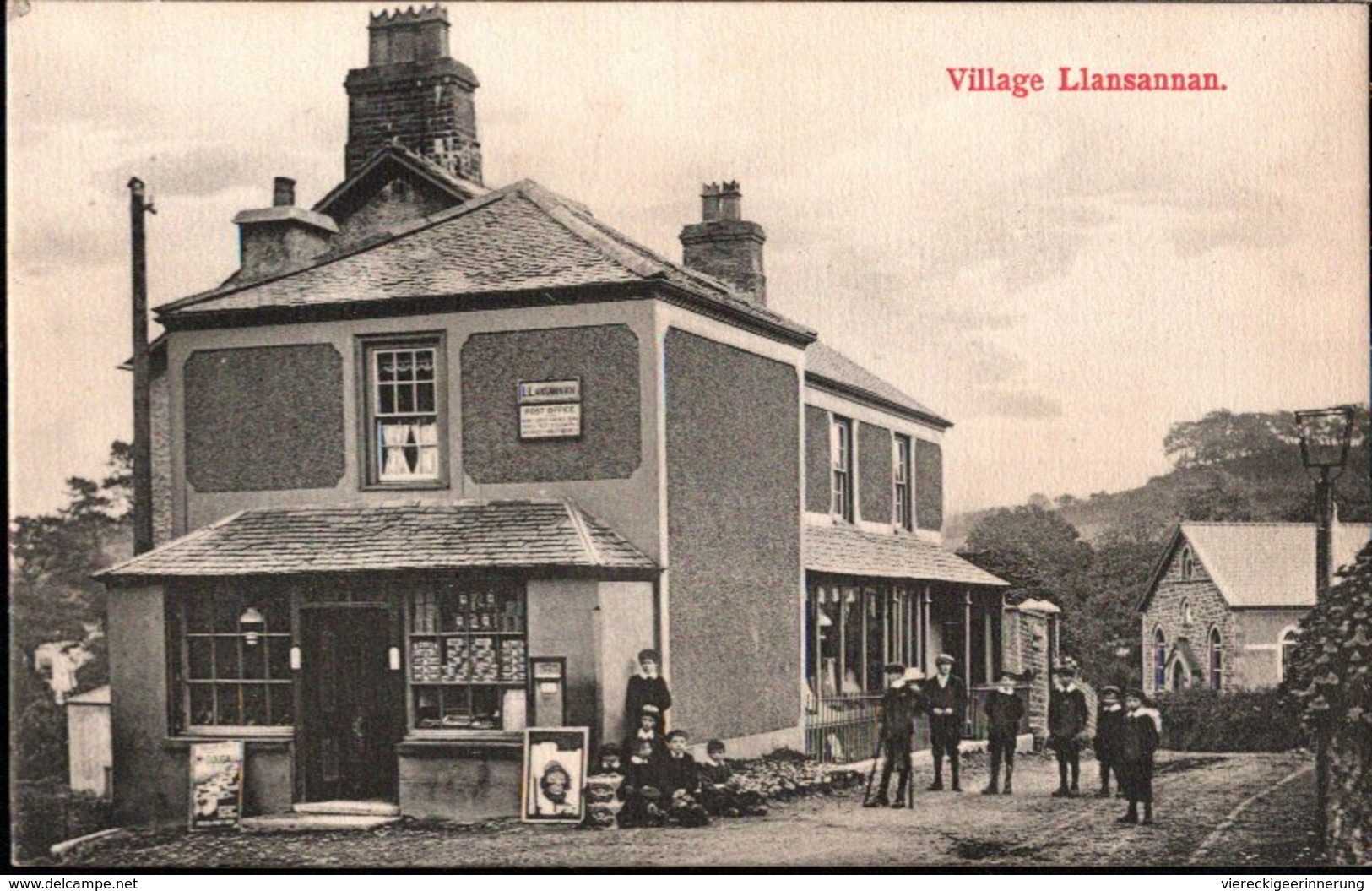 ! Alte Ansichtskarte Post Office Llansannan, Wales - Sonstige & Ohne Zuordnung