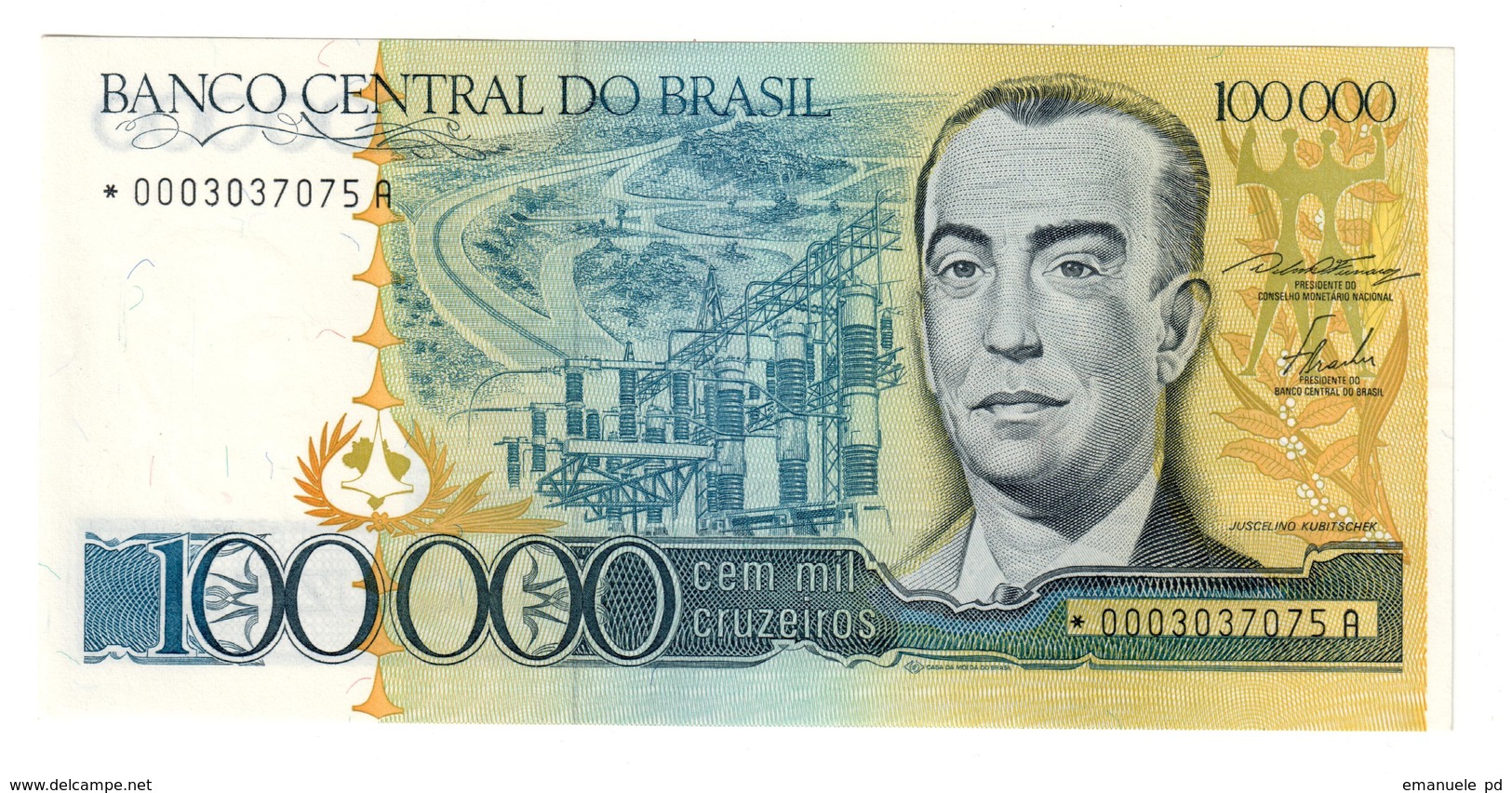 Brazil 100000 Cruzeiros 1985 Pick 205 REPLACEMENT * UNC - Brasile