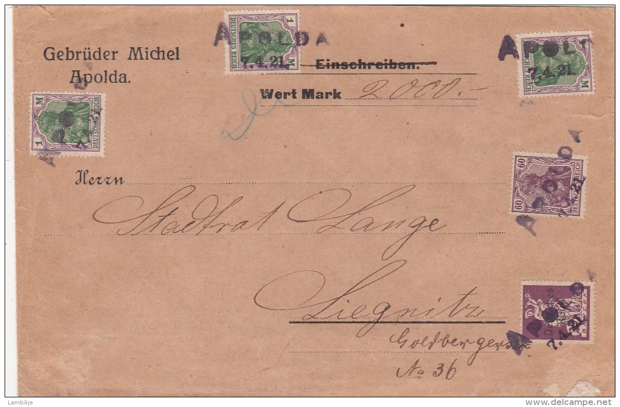 Deutsches Reich Brief 1921 - Sonstige & Ohne Zuordnung