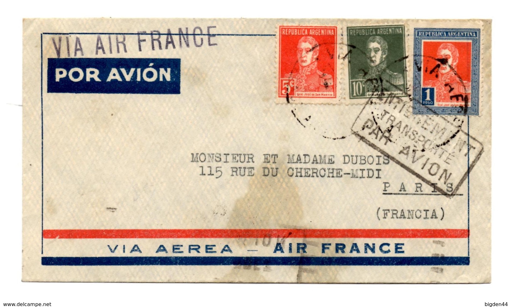 Lettre Par Avion De Buenos Aires (XX.03.1935) Pour Paris_Entièrement Transporté Par Avion - Luftpost