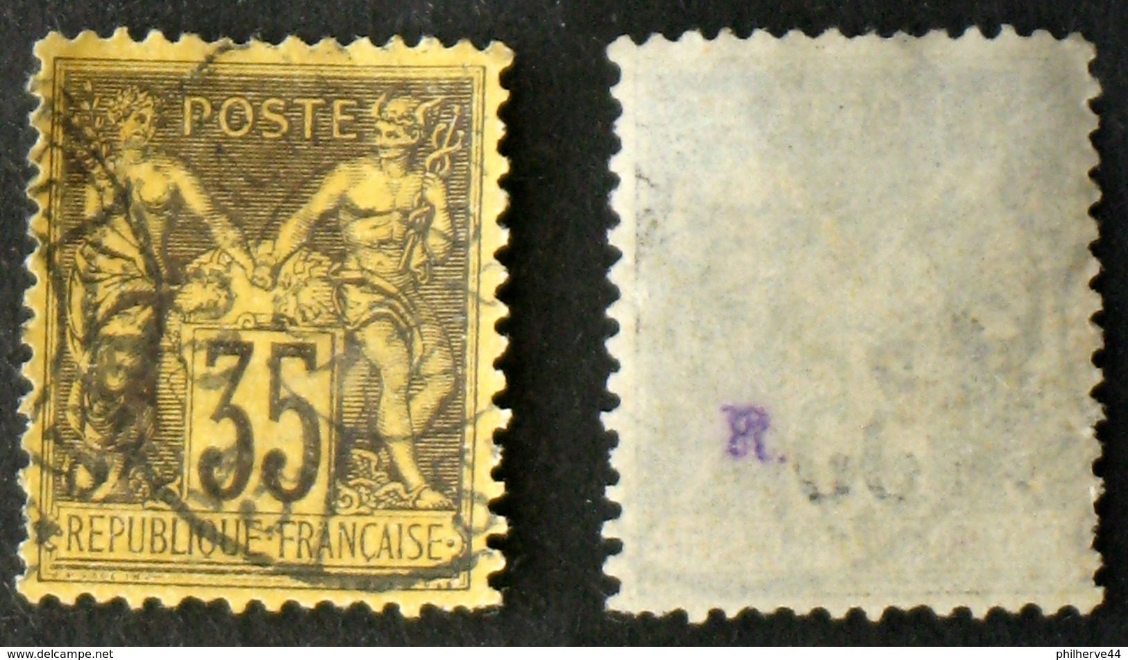 N° 93 - 35c VIOLET SAGE OBLIT TB Cote 50€ - 1876-1898 Sage (Type II)