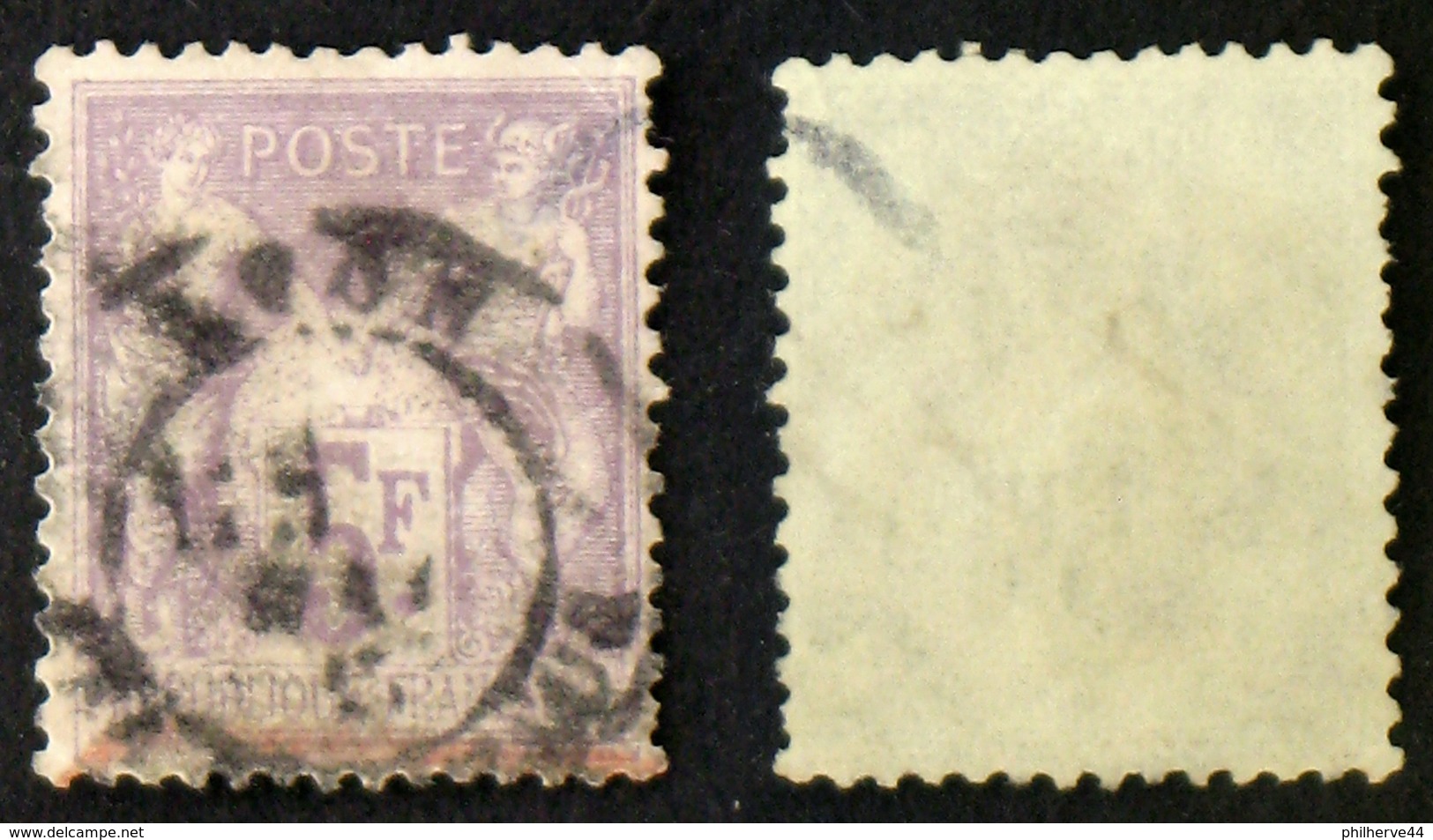 N° 95 5F SAGE Violet/lilas B Cote 100€ - 1876-1898 Sage (Tipo II)