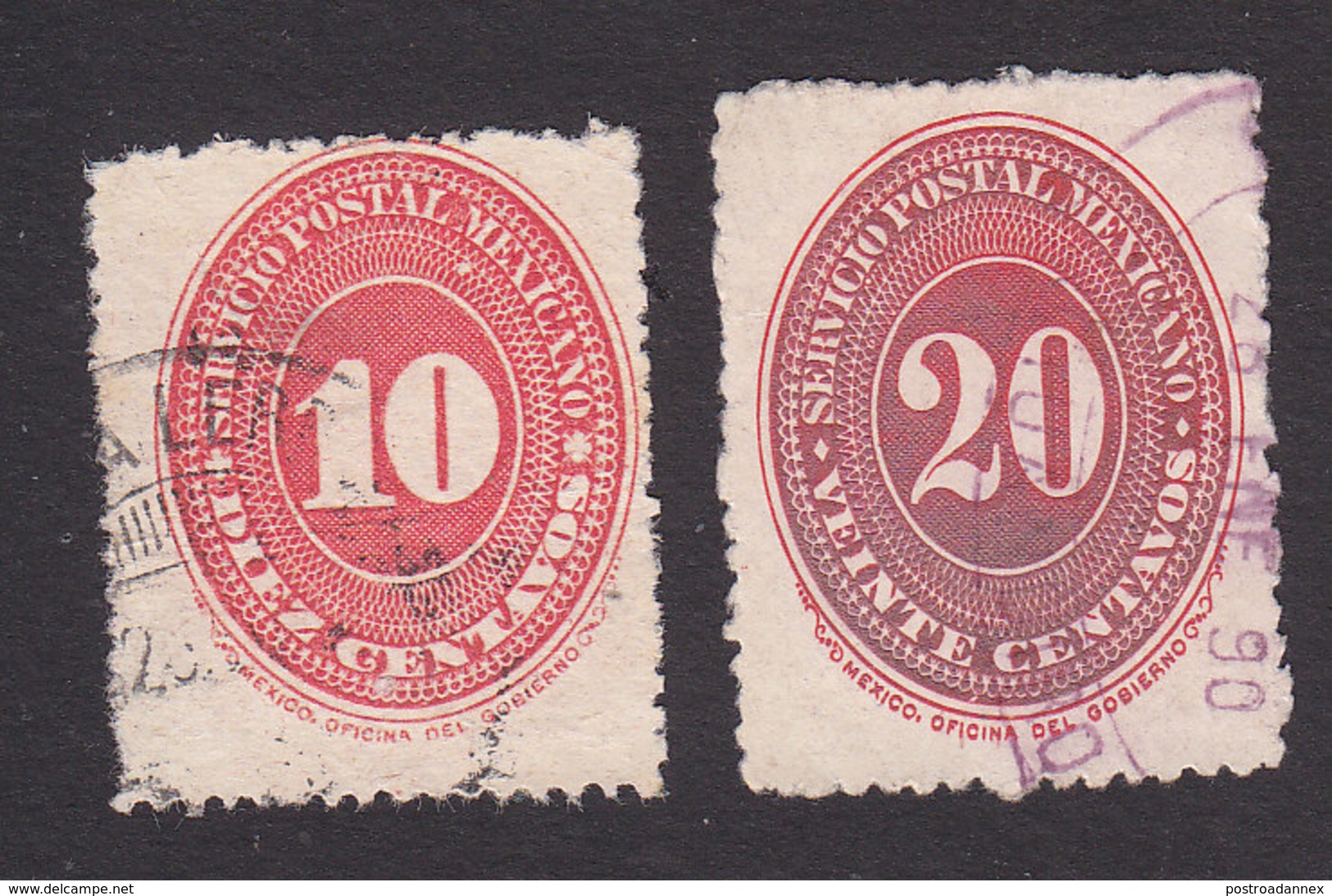 Mexico, Scott #187-188, Used, Number, Issued 1887 - Mexico