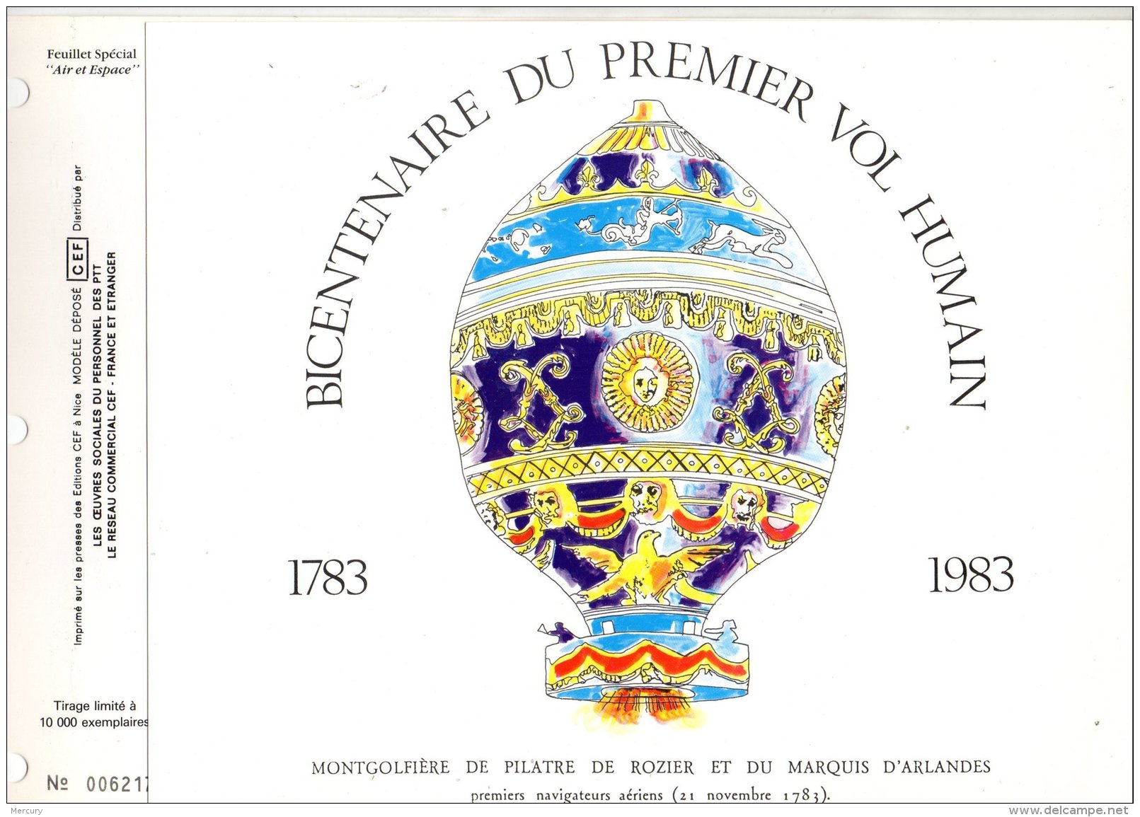 FRANCE - Encart Du Premier Ballon Monté - 4 Scans - Brieven En Documenten