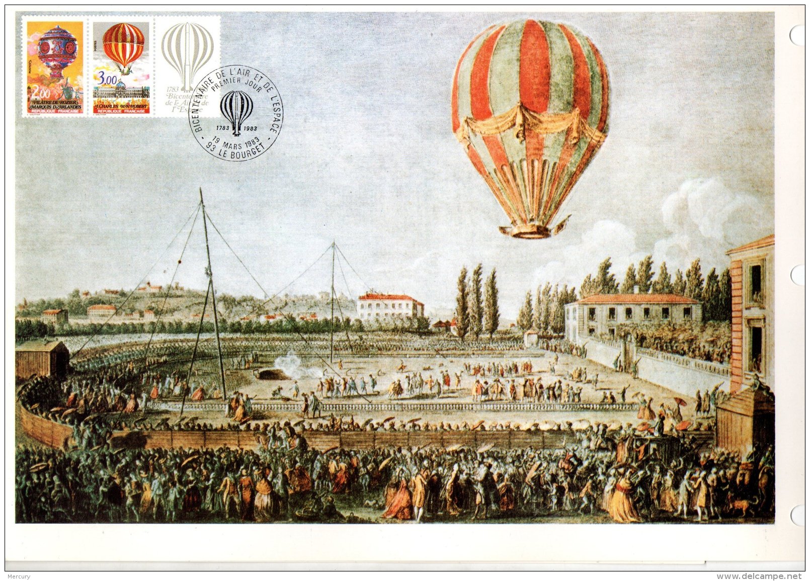 FRANCE - Encart Du Premier Ballon Monté - 4 Scans - Lettres & Documents