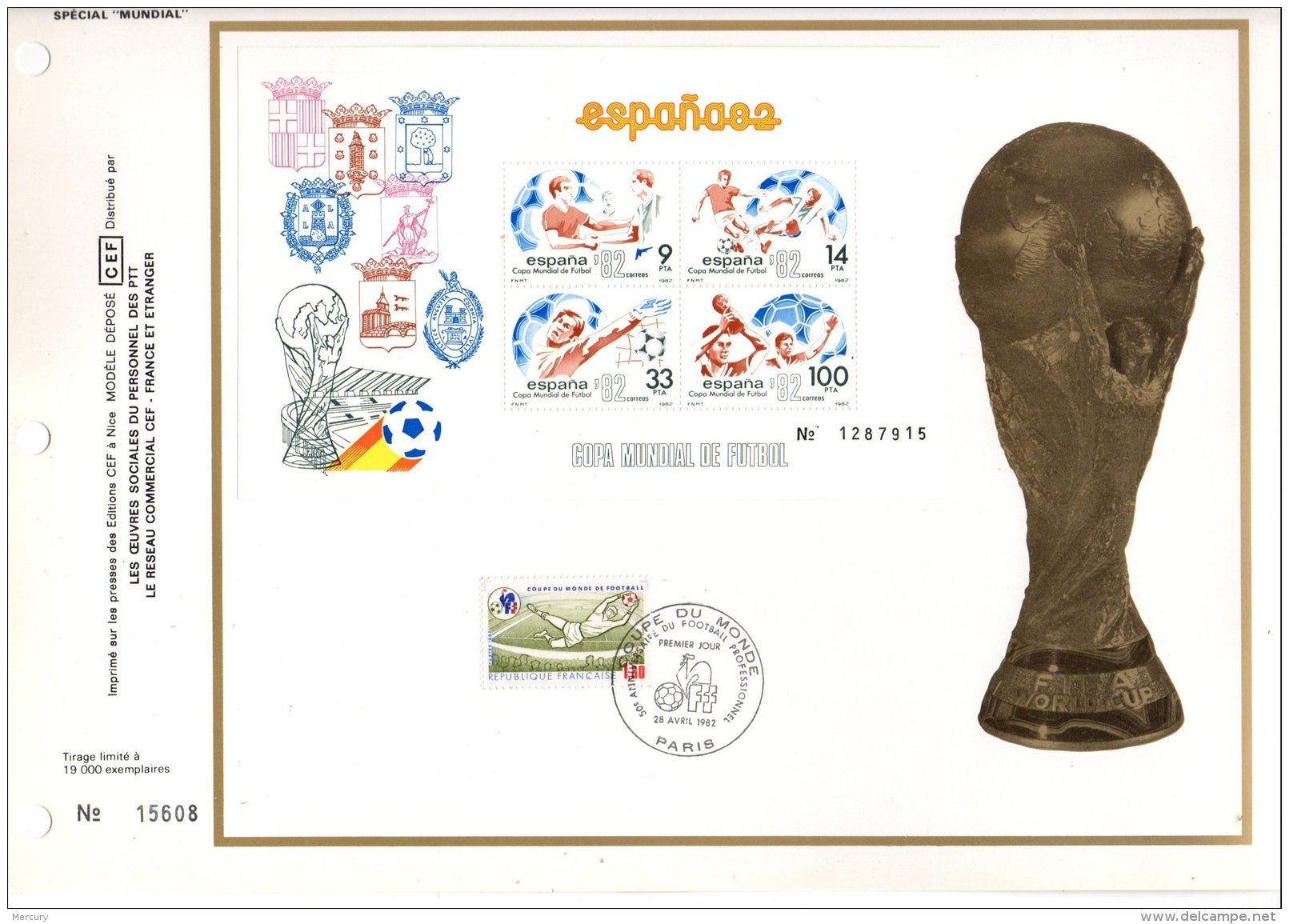 FRANCE - Encart De La Coupe Du Monde De Football De 1982 - 2 Scans - Lettres & Documents