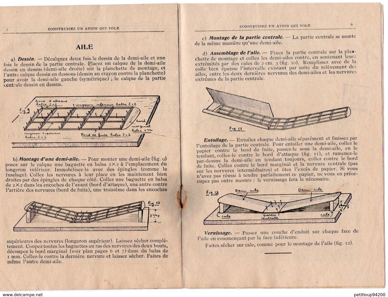 LIVRET CONSTRUISEZ UN AVION QUI VOLE Editions Jeunesse-Magazine Et Pierrot AOUT 1937 - Littérature & DVD