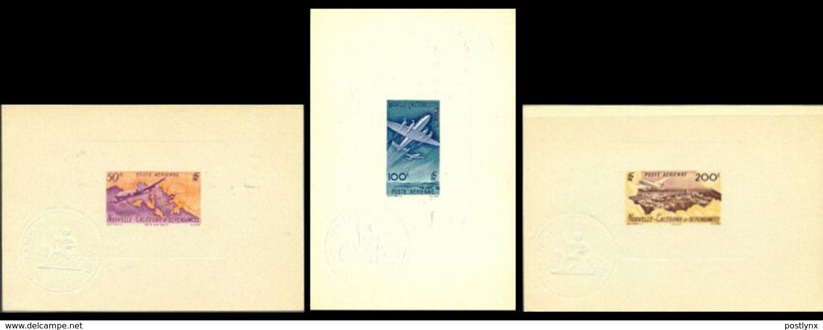 NEW CALEDONIA 1948 Calédonie Passenger Airplanes DeLuxe Ministry Seal - Sin Dentar, Pruebas De Impresión Y Variedades