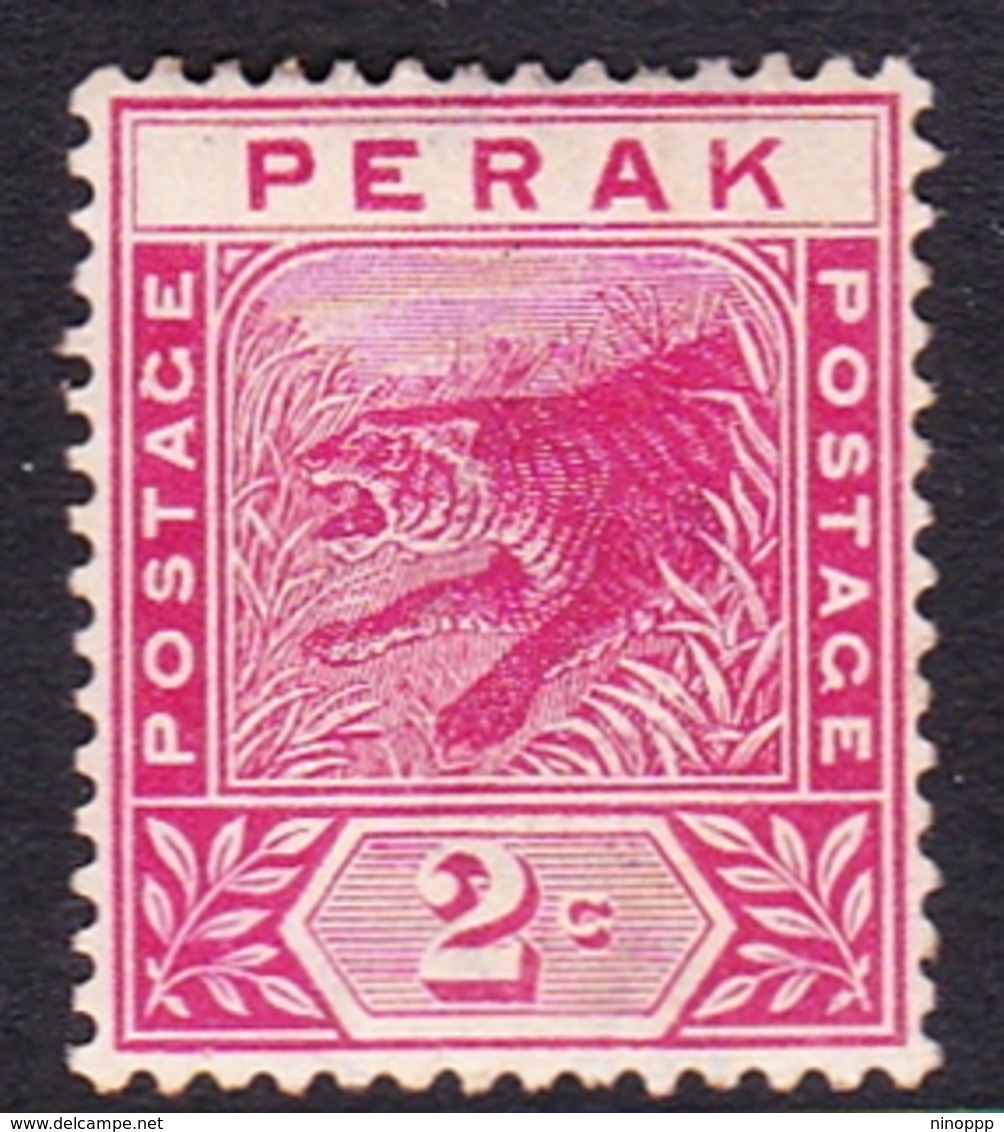 Malaysia-Perak SG 62 1892 Tiger, 2c Rose, Mint Hinged - Perak