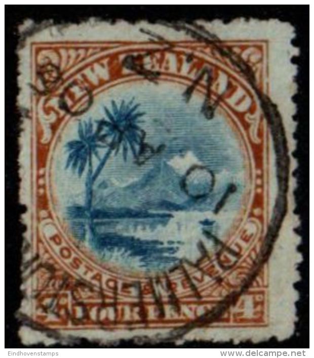 New Zealand 4d, 1902 Perf 14, Cancel Palmerston - Usati