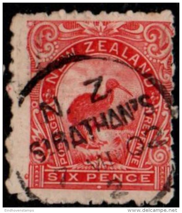 New Zealand 6d, 1899 Perf 11, Nearly Full Cancel Sibathan's - Oblitérés