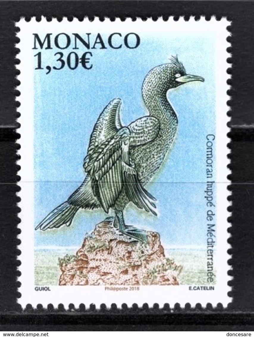 MONACO 2018 - LES ESPÈCES PATRIMONIALES : LE CORMORAN HUPPÉ DE MÉDITERRANÉE  - NEUF ** - Unused Stamps