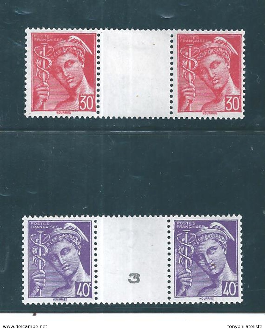 France Timbres De 1942  N°547/48  2 Inter Panneaux   Neuf ** - Neufs