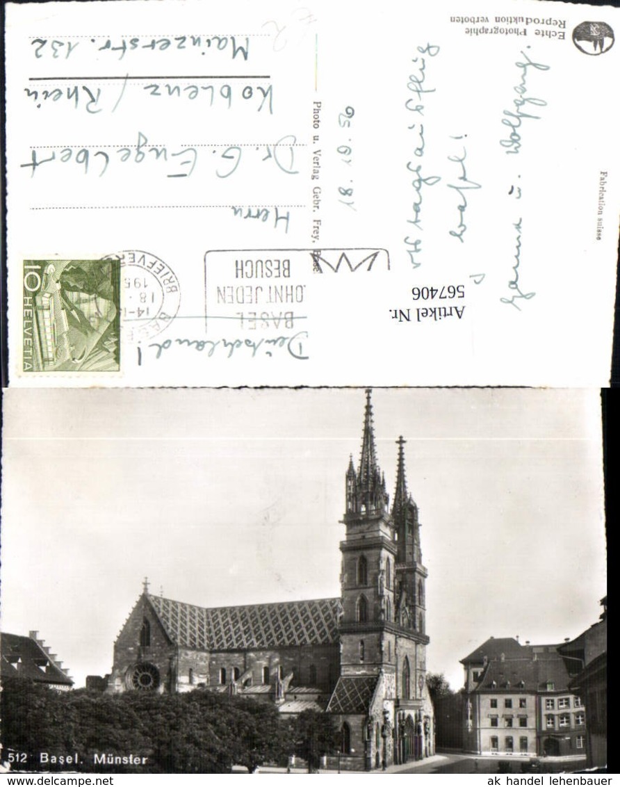567406,Foto Ak Basel M&uuml;nster - Kirchen U. Kathedralen