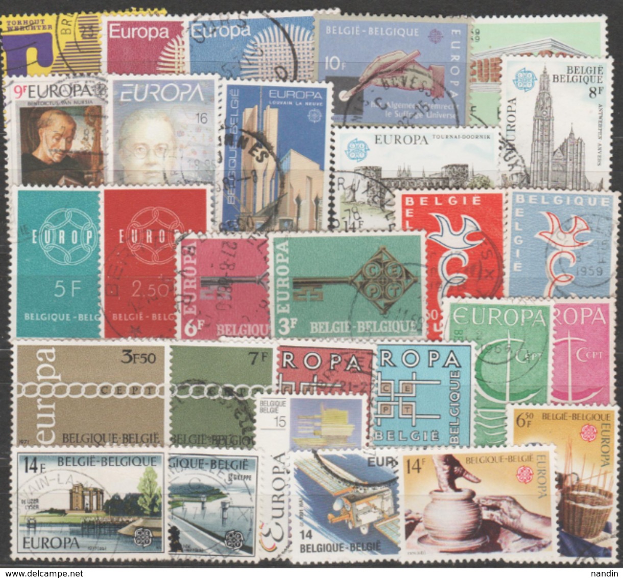 EUROPA  USED COLLECTION FROM BELGIUM MANY COMPLETE SETS - Sammlungen