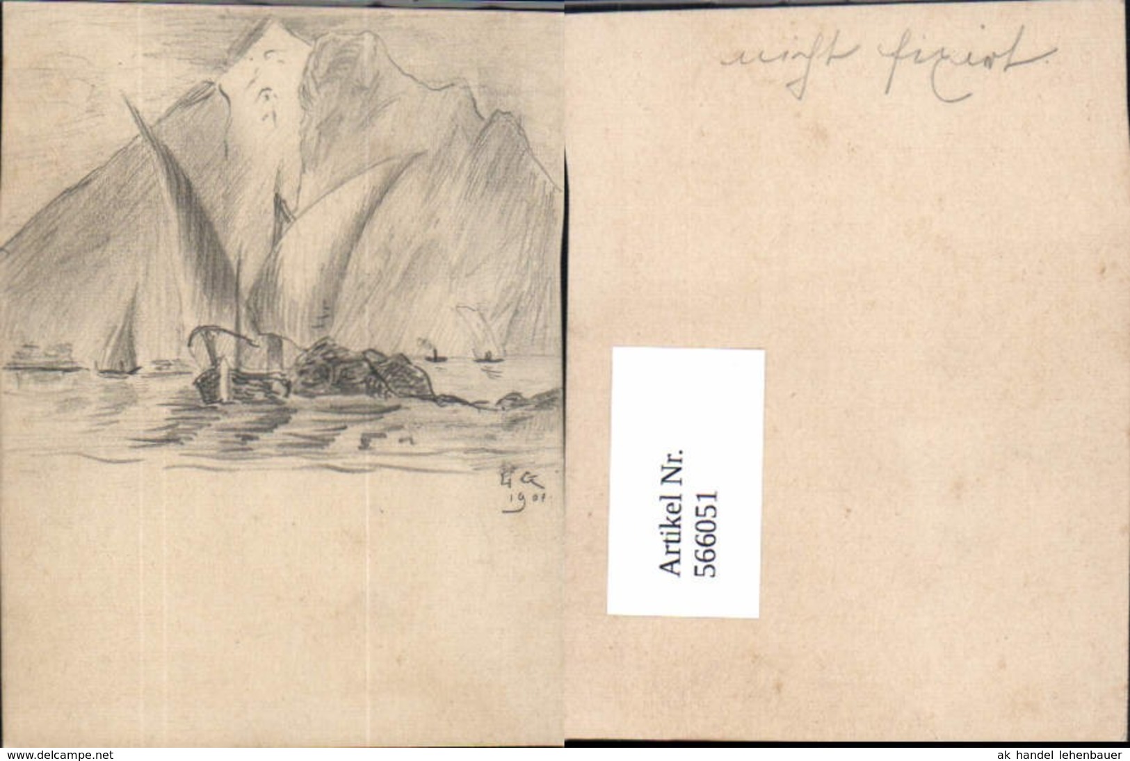 566051,Karte Bleistiftzeichnung Schiff Segelschiff Segelboot Boot - Velieri