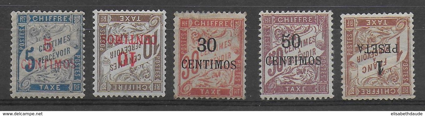 MAROC - TAXE - YT N°1/5 * (2 ET 5 DEFECTUEUX PETIT AMINCI) - COTE = 545 EUR - Unused Stamps