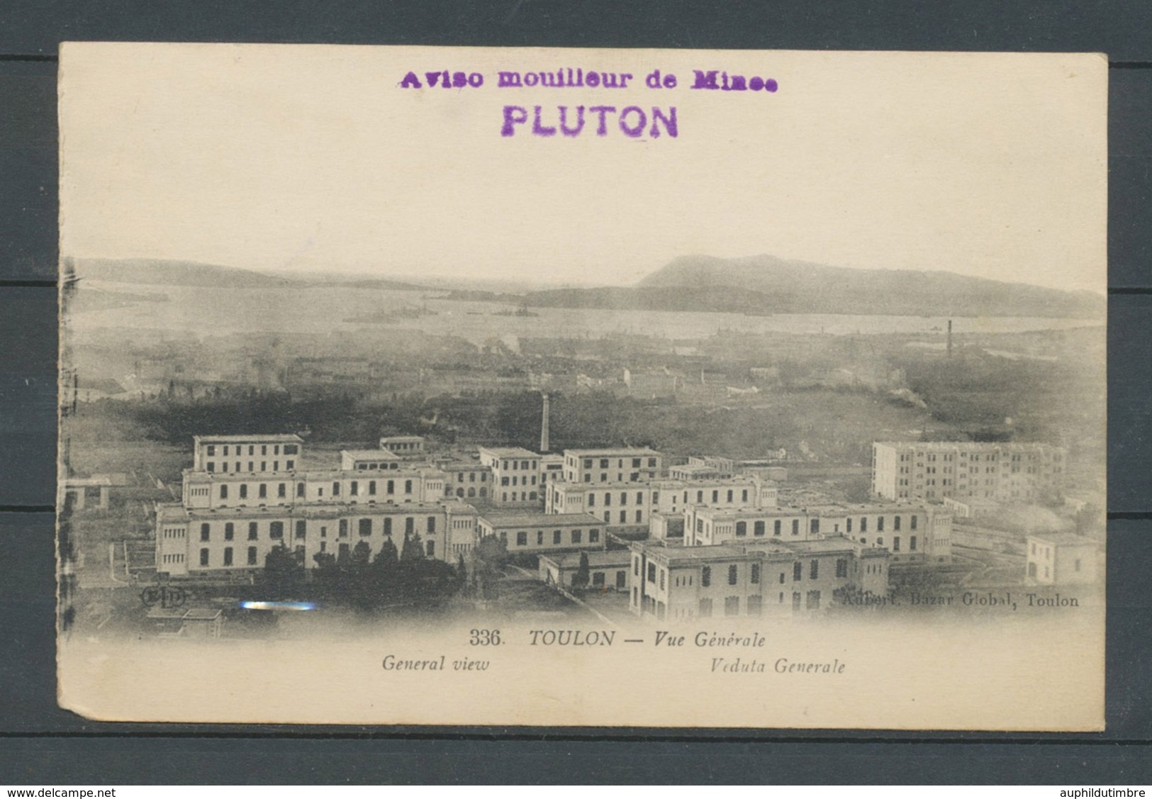 1917 CP Toulon Griffe Aviso Mouilleur De Mines PLUTON TB X3728 - Poste Navale