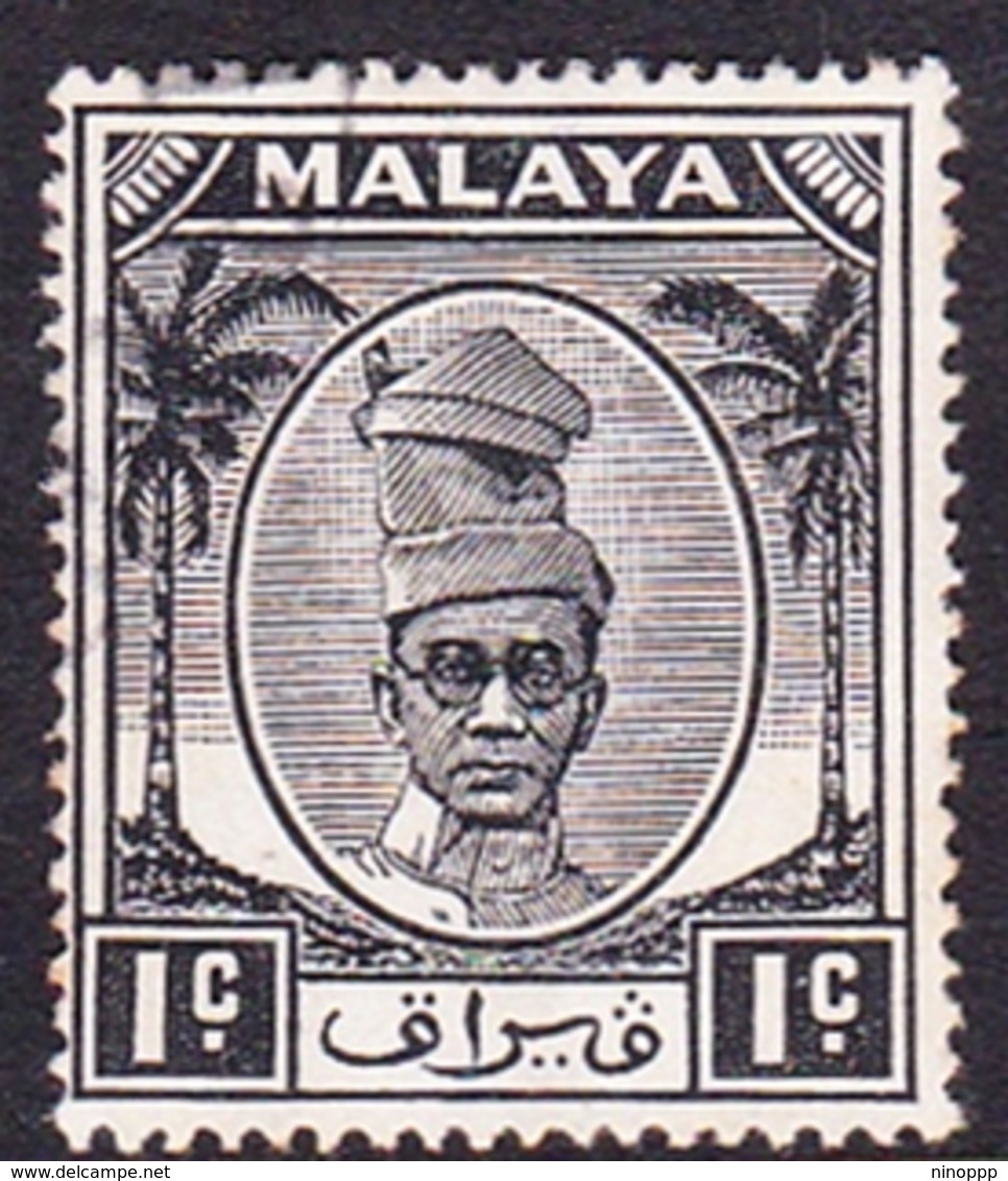 Malaysia-Perak SG 128 1950 Sultan Shah 1c Black, Used - Perak