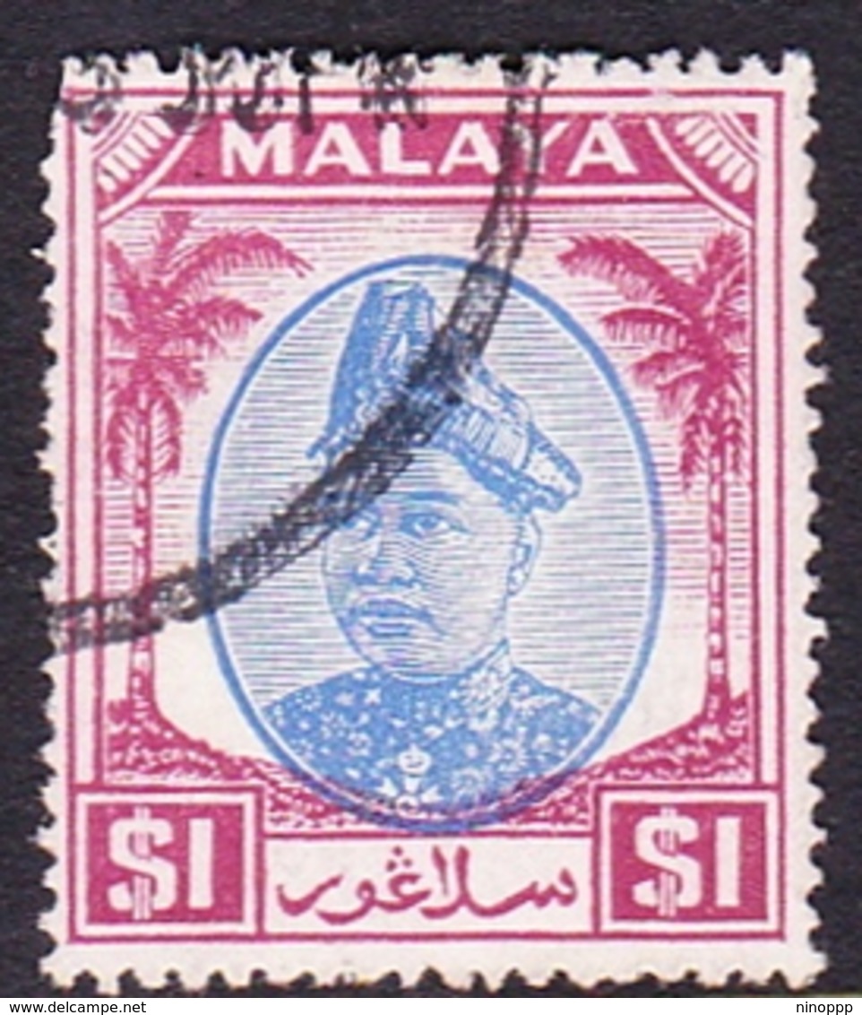 Malaysia-Perak SG 146 1950 Sultan Shah $ 1.00 Blue And Purple, Used - Perak
