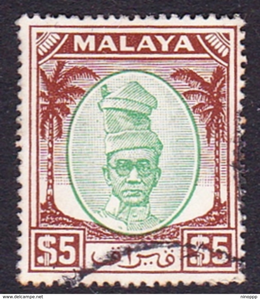 Malaysia-Perak SG 148 1950 Sultan Shah $ 5.00 Green And Brown, Used - Perak