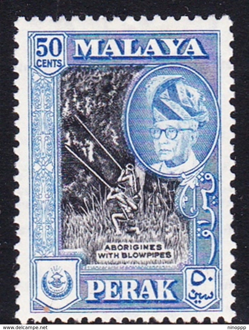 Malaysia-Perak SG 155 1952 Sultan Yussuf Shah, 50c Black And Blue, Mint Hinged - Perak