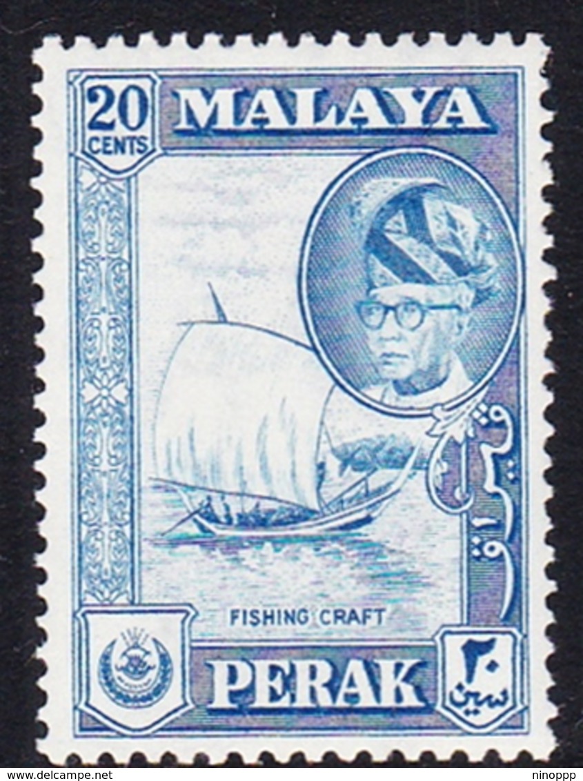 Malaysia-Perak SG 157 1957 Sultan Yussuf Shah, 20c Blue, Mint Never Hinged - Perak